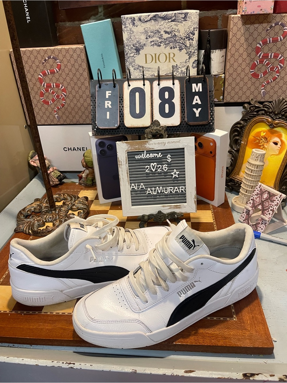 PUMA Caracal sneakers in white with a black Puma